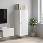 vidaXL Armoire Murale Blanc brillant 33 x 34 5 x 90 cm