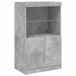 vidaXL Buffet avec lumières LED gris béton 181 5x37x100 cm