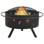 vidaXL Foyer avec tisonnier 76 cm XXL Acier