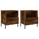 vidaXL Tables de chevet 2Pièces chêne fumé 40x35x47 5cm bois d’ingénierie