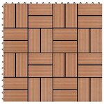 vidaXL Carreaux de terrasse 22 Pièces 30 x 30 cm 2 m² WPC Marron