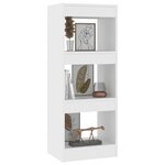vidaXL Bibliothèque/séparateur de pièce blanc bois d'ingénierie