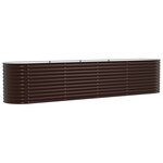 Bac surélevé marron vidaXL 400x80x81 cm en acier galvanisé