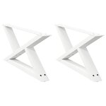 vidaXL Pieds de table basse 2 pièces Blanc 70 x (30-31 3) cm Acier