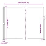 vidaXL Auvent latéral rétractable anthracite 160x500 cm