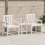 vidaXL Chaise de jardin. 2 Pièces Blanc 65 5 x 59 x 88cm Plastique