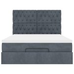 vidaXL Cadre de lit ottoman avec matelas gris foncé 140x200 cm velours