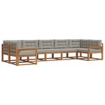 vidaXL Ensemble de canapés d'extérieur 7 Pièces Gris Naturel et Clair