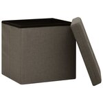 vidaXL Tabourets de rangement pliables lot de 2 marron faux lin