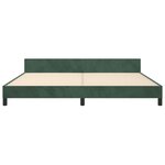 vidaXL Cadre de lit avec tête de lit Vert foncé 200x200 cm Velours
