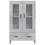 vidaXL Buffet haut gris béton 69 5x31x115 cm bois d'ingénierie