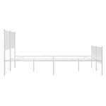 vidaXL Cadre de lit métal avec tête de lit/pied de lit blanc 135x190cm