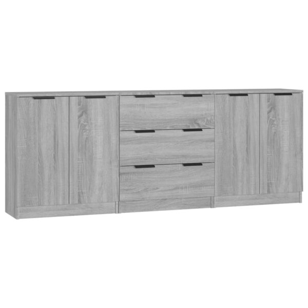 vidaXL Buffets 3 Pièces Sonoma gris Bois d'ingénierie