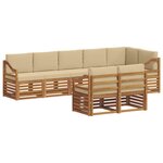 vidaXL Ensemble de canapés d'extérieur 8 pc Naturel et Beige Polyester