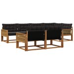 vidaXL Ensemble de canapés d'extérieur 7 pc Naturel et noir