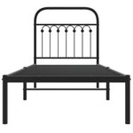 vidaXL Cadre de lit métal sans matelas avec tête de lit noir 80x200 cm