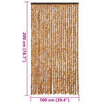 vidaXL Rideau anti-mouches ocre et blanc 100x200 cm chenille