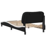 vidaXL Cadre de lit sans matelas Hvar noir et blanc 90x200 cm similicuir