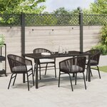 vidaXL Set de salle à manger de jardin 5 pièces Marron Rotin Poly