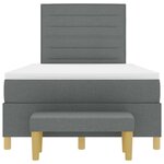 vidaXL Lit à sommier tapissier avec matelas et banc Gris foncé 120x190 cm Tissu
