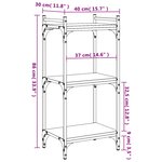 vidaXL Bibliothèque 3 niveaux sonoma gris 40x30x86cm bois d'ingénierie