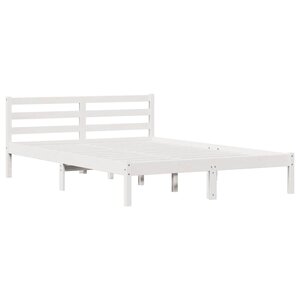 vidaXL Cadre de lit Blanc 208.6 x 157.6 x 69.4 cm Pin massif