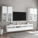 vidaXL Ensemble de meubles TV muraux 7 Pièces avec lumières LED blanc