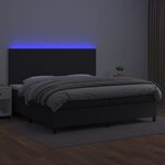 vidaXL Sommier à lattes de lit avec matelas et LED Noir 200x200 cm