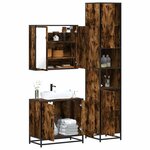 vidaXL Ensemble de meubles de salle de bain 3 Pièces Chêne fumé