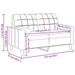 vidaXL Canapé 2 places avec oreillers vert foncé 120 cm velours