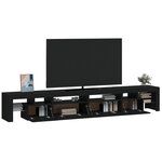 vidaXL Meuble TV avec lumières LED Noir 260x36 5x40 cm