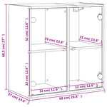 vidaXL Armoire murale avec portes en verre sonoma gris 68x37x68 5 cm