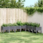 vidaXL Jardinière avec pieds gris 200x160x42 cm PP