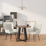 vidaXL Chaises à manger lot de 2 Crème Velours