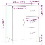 vidaXL Buffet sonoma gris 69 5x34x90 cm bois d'ingénierie