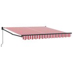 vidaXL Auvent Rétractable Rouge et Blanc 300 x 250 cm Polyester  Métal