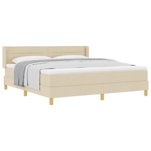 vidaXL Lit à ressorts avec matelas Crème 200 x 180 cm tissu