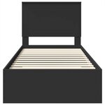 vidaXL Cadre de lit Noir et argent 100 x 200 cm Bois d'ingénierie