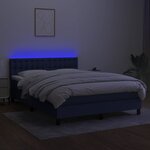 vidaXL Sommier à lattes de lit avec matelas LED Bleu 140x200 cm Tissu