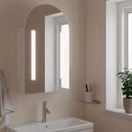vidaXL Armoire de bain à miroir avec LED arquée blanc 42x13x70 cm