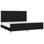 vidaXL Cadre de lit sans matelas noir 200x200 cm tissu