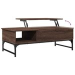 vidaXL Table basse chêne marron 100x50x35cm bois d'ingénierie et métal