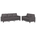 vidaXL Ensemble de canapés 2 Pièces avec coussins Gris Similicuir