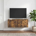 vidaXL Meuble TV mural Chêne fumé 78 5 x 31 x 30 cm Bois d'ingénierie