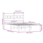 vidaXL Cadre de lit en métal sans matelas chêne sonoma 140x200 cm