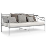 vidaXL Cadre de canapé-lit sans matelas gris métal 90x200 cm