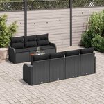 vidaXL Ensemble de canapé de jardin 8 Pièces Noir