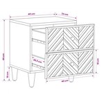 vidaXL Table de chevet 2 Pièces Marron 40 x 33 5 x 46 cm