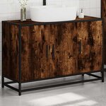 vidaXL Armoire de lavabo de salle de bain chêne fumé 90x33x60 cm