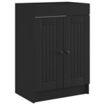 vidaXL Armoire sous évier de salle de bain Noir 56 x 37 5 x 81 cm